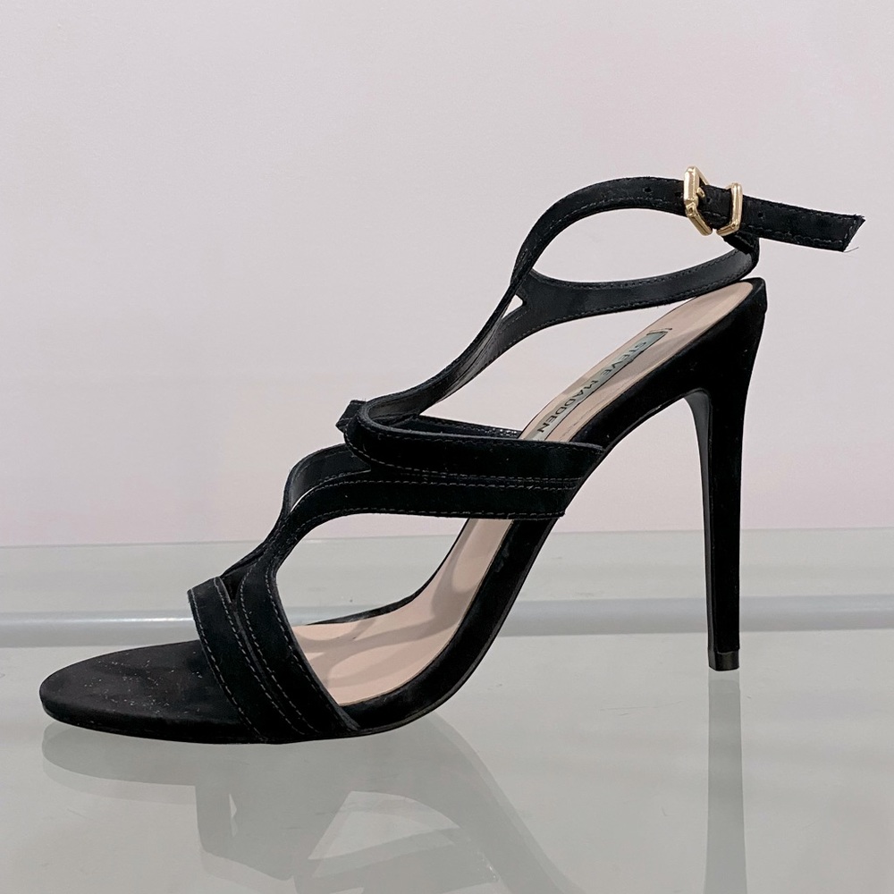 Steve Madden black suede heels, size 8
